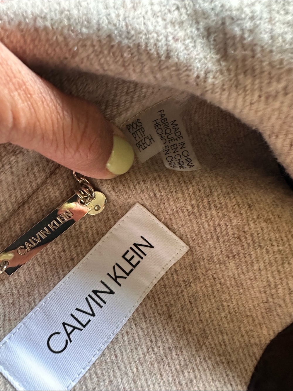 ⭐️LAST CHANCE⭐️ Calvin Klein PXXS Belted Asymmetrical Wool Coat Size P - Picture 11 of 17
